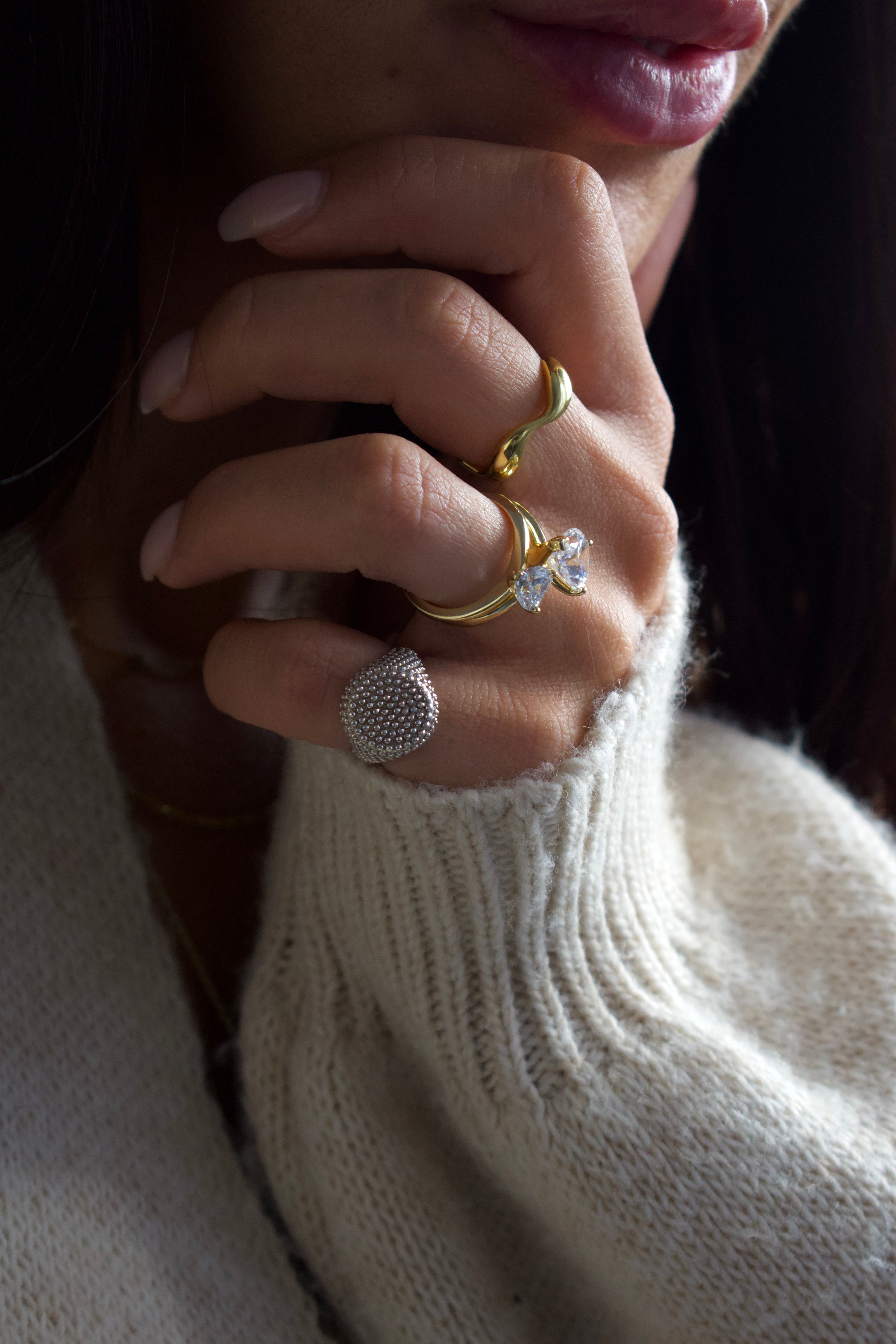 Anello solitario cuore big