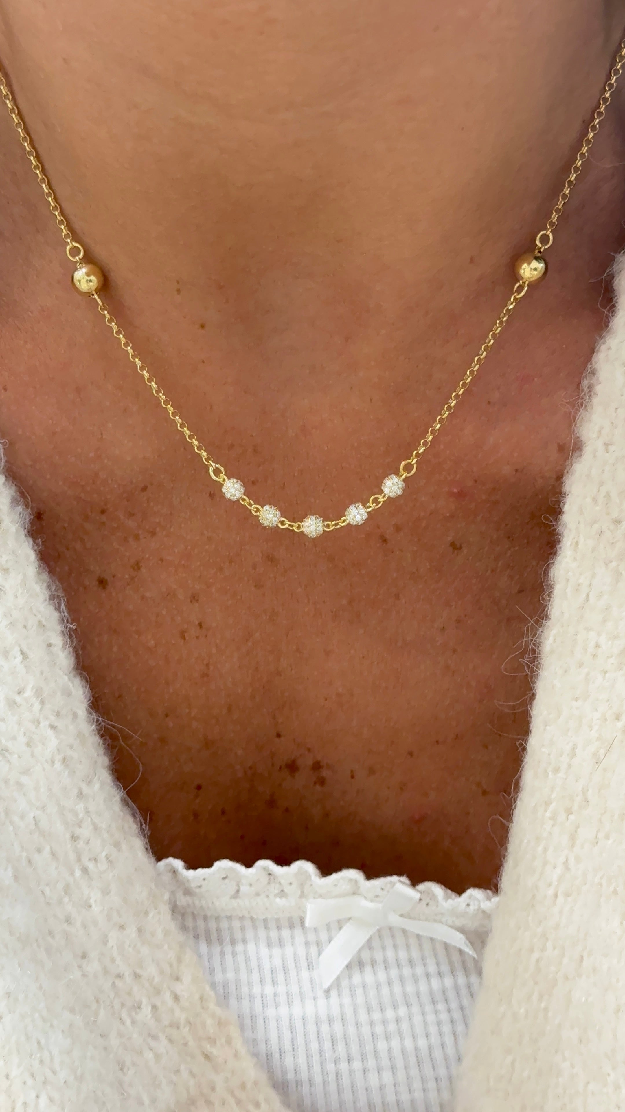 Collana Palline diamantate