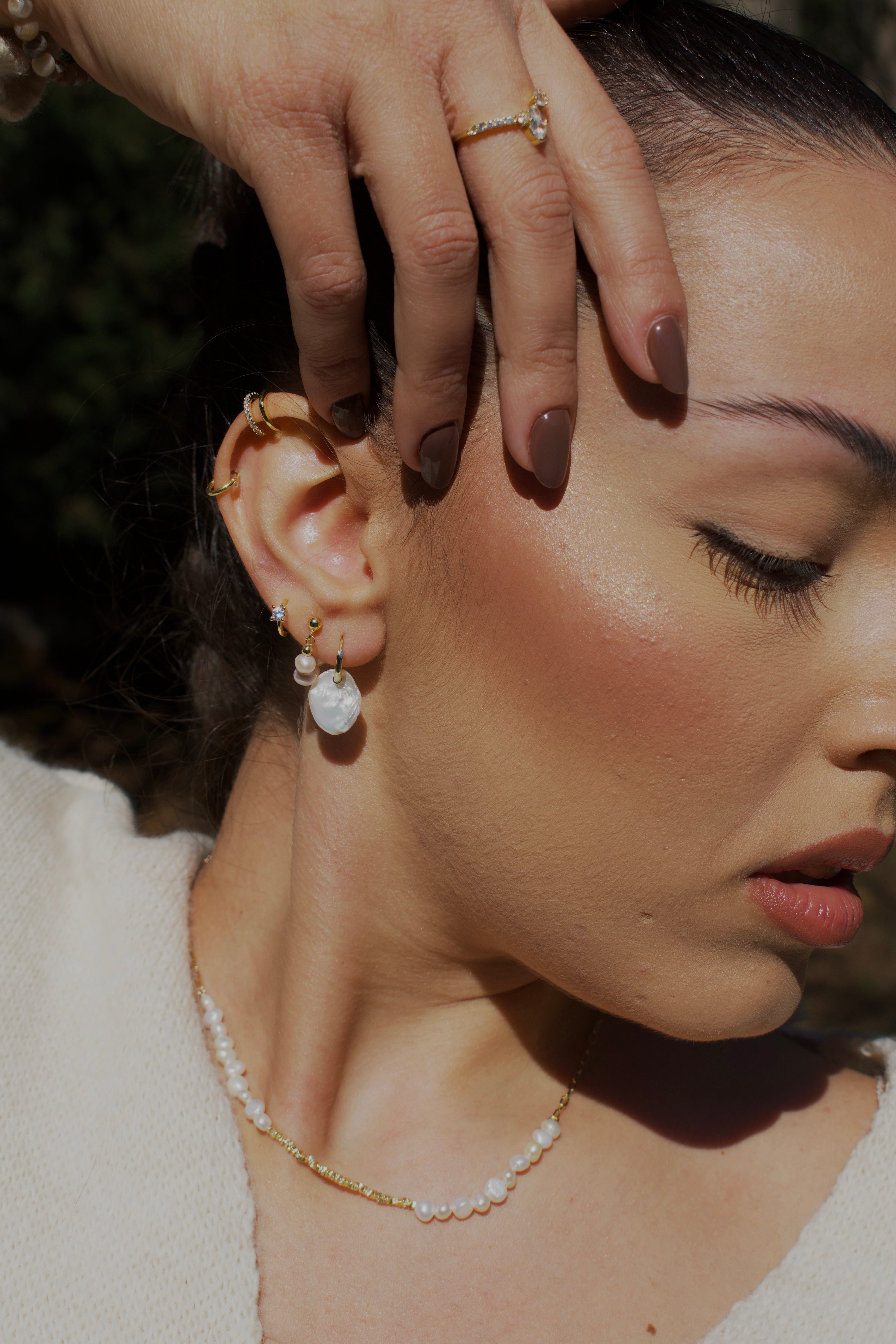 earcuff doppio arco con strass