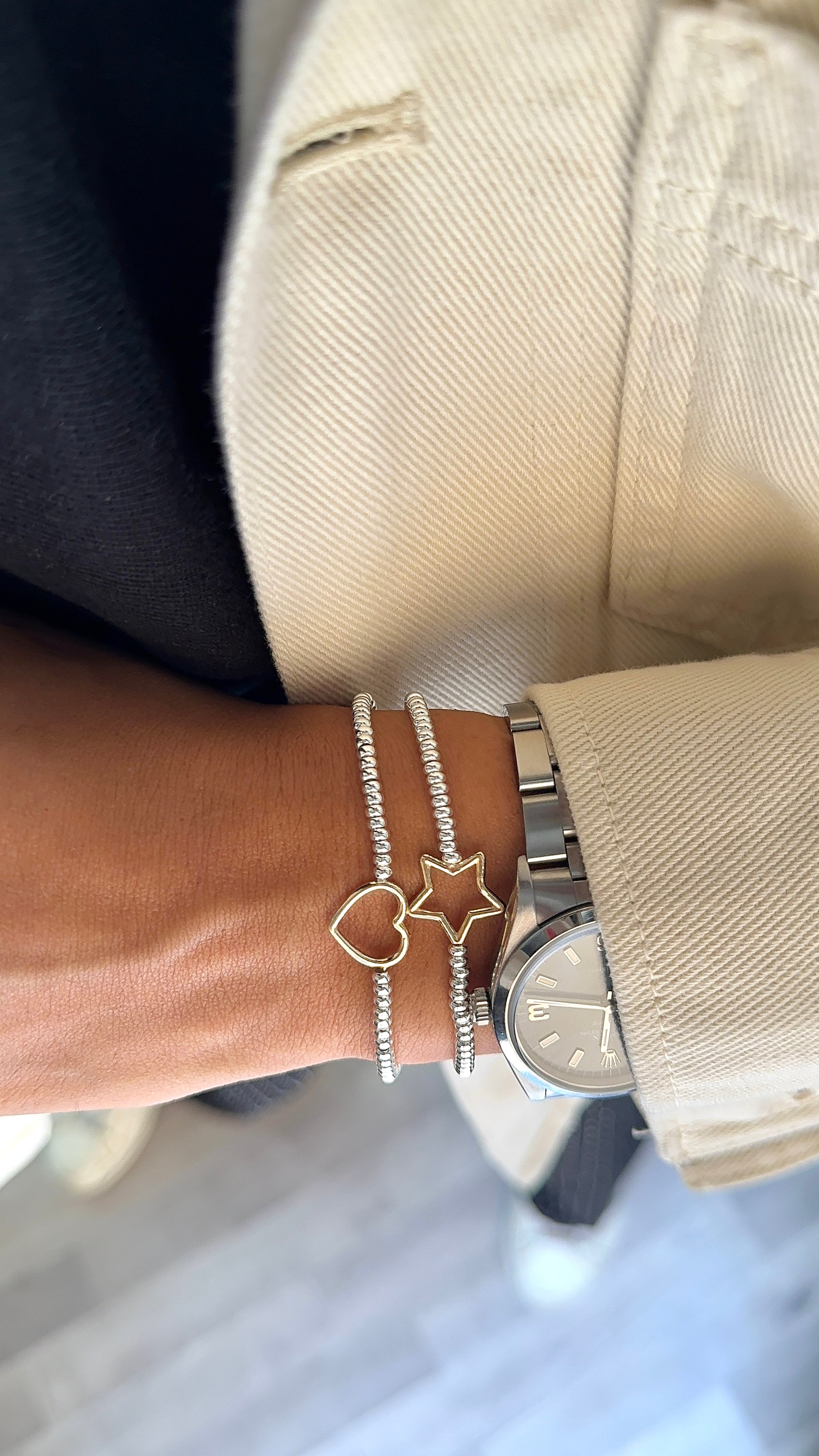 Bracciale stella /cuore traforata