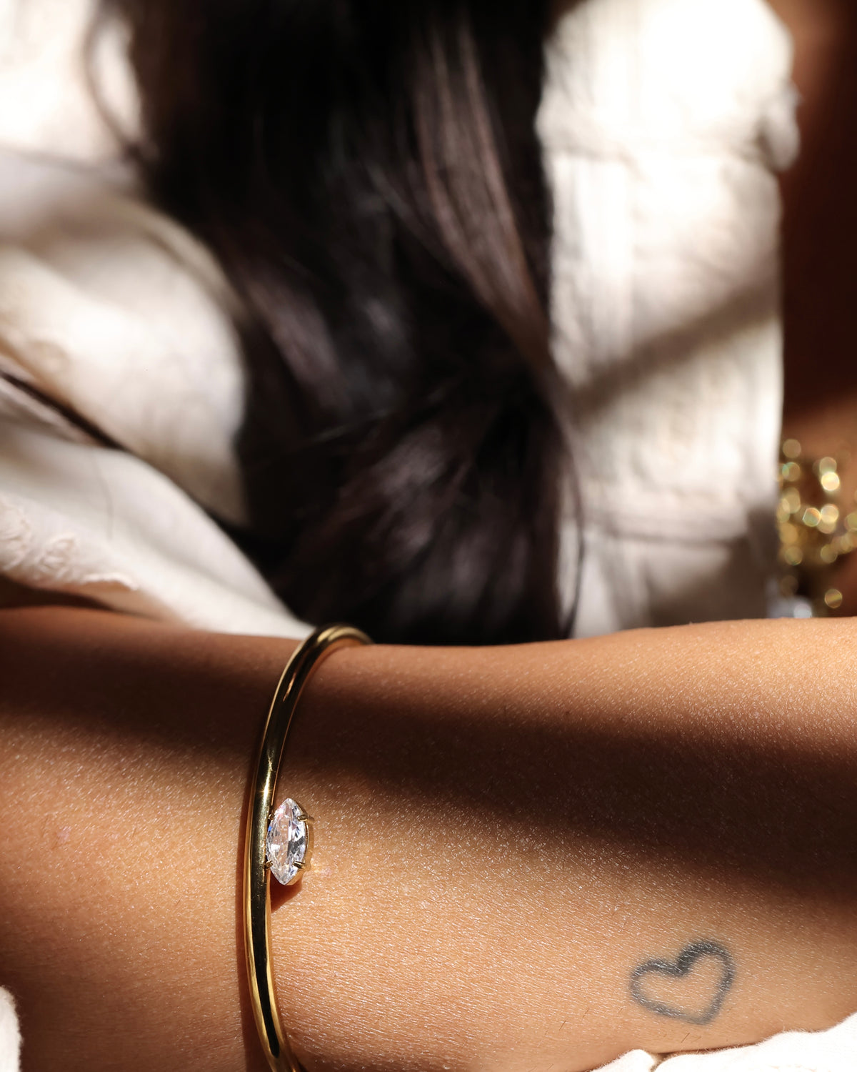 Bracciale Rigido Foglia Luminosa