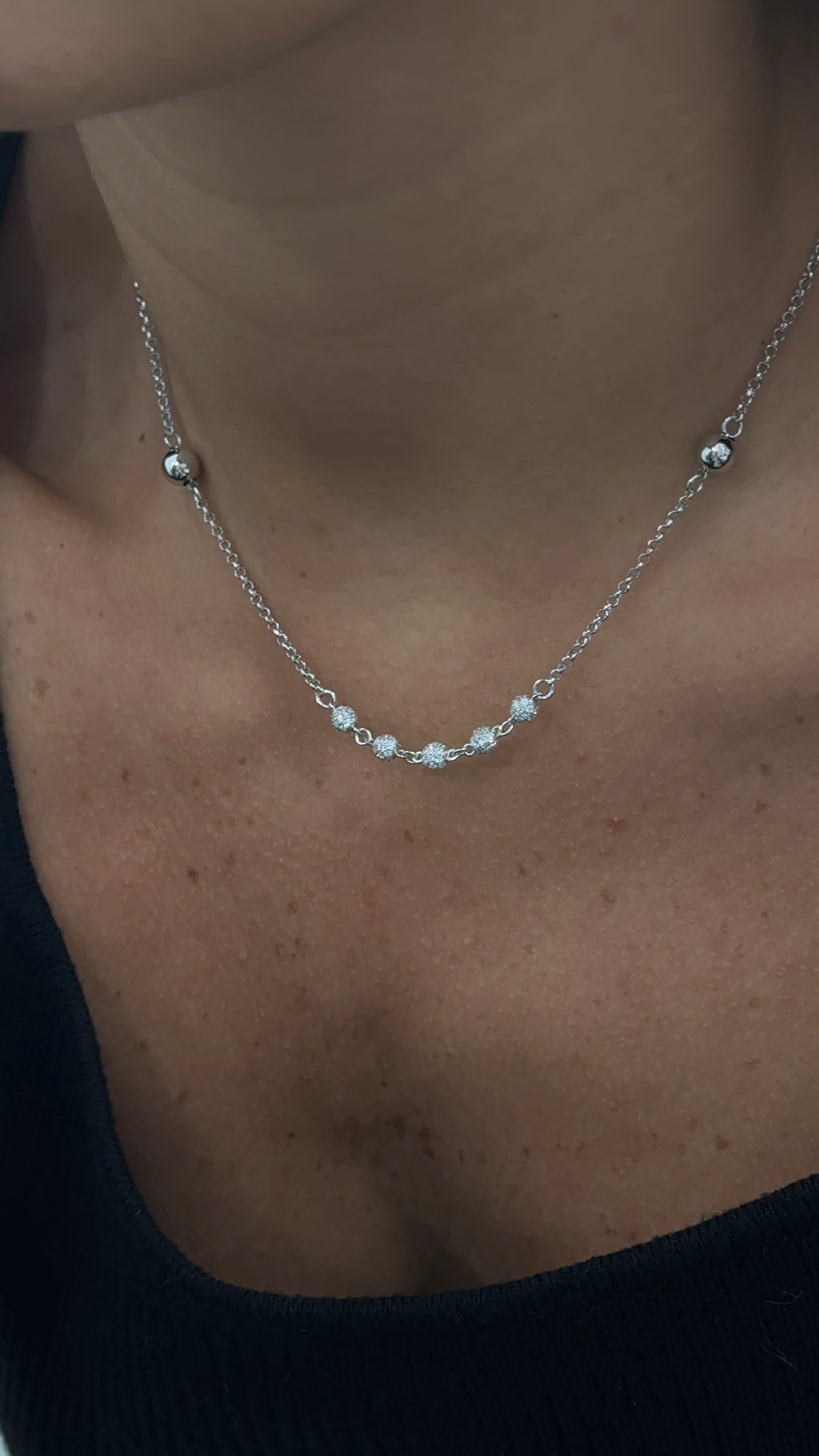 Collana Palline diamantate