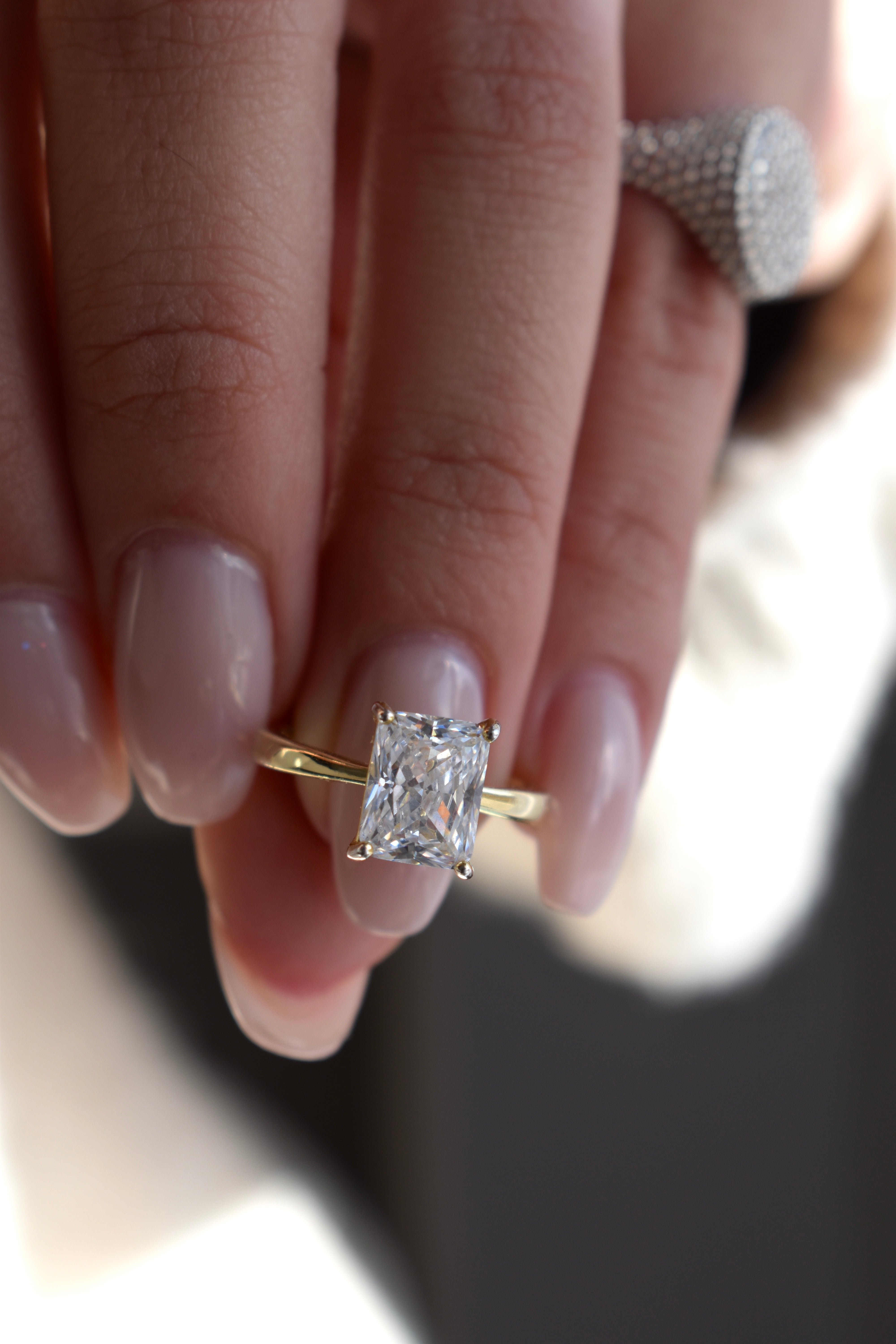 Anello solitario baguette big