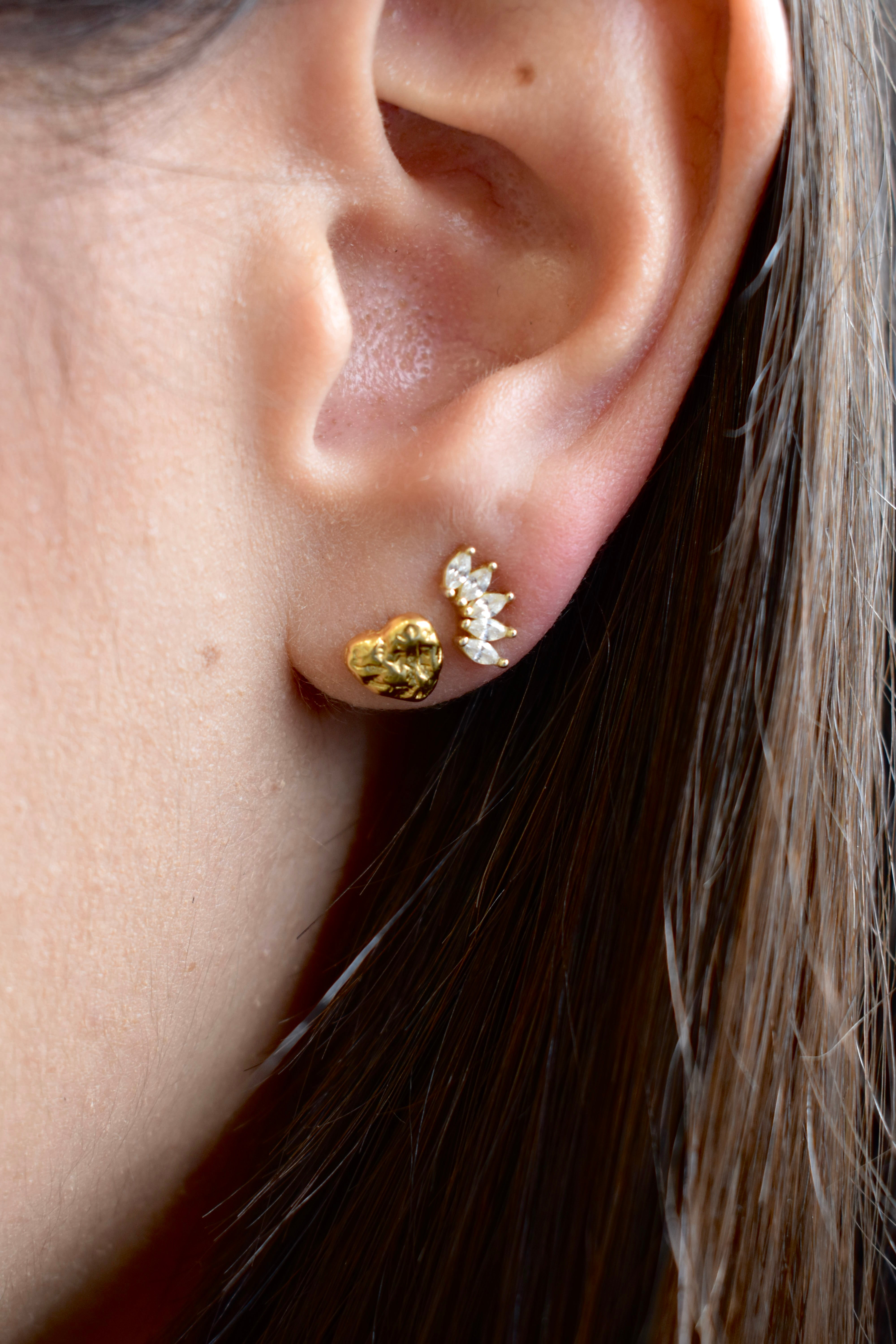 orecchini cuore martellato