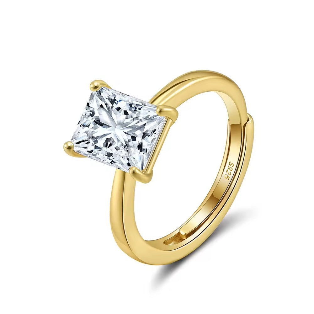 Anello solitario baguette mini