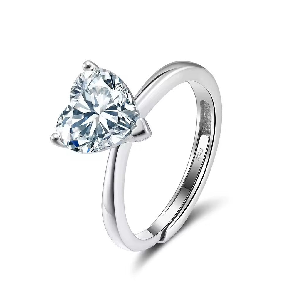 Anello solitario cuore big