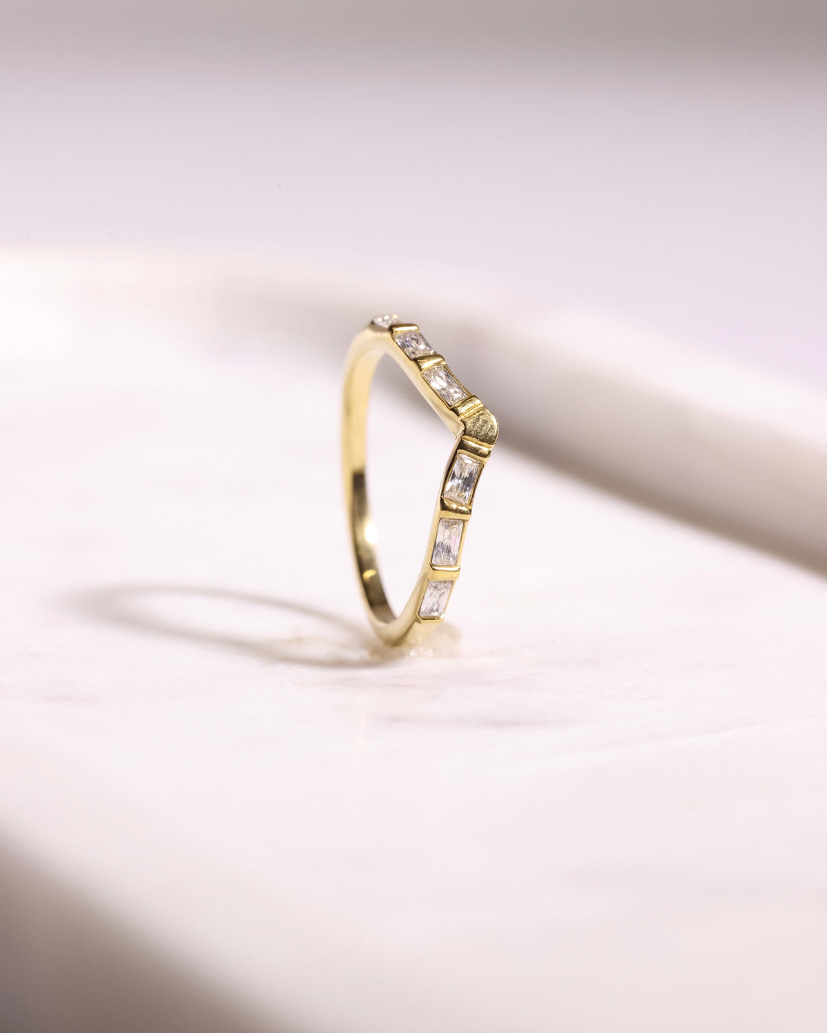 Anello Wave Baguette