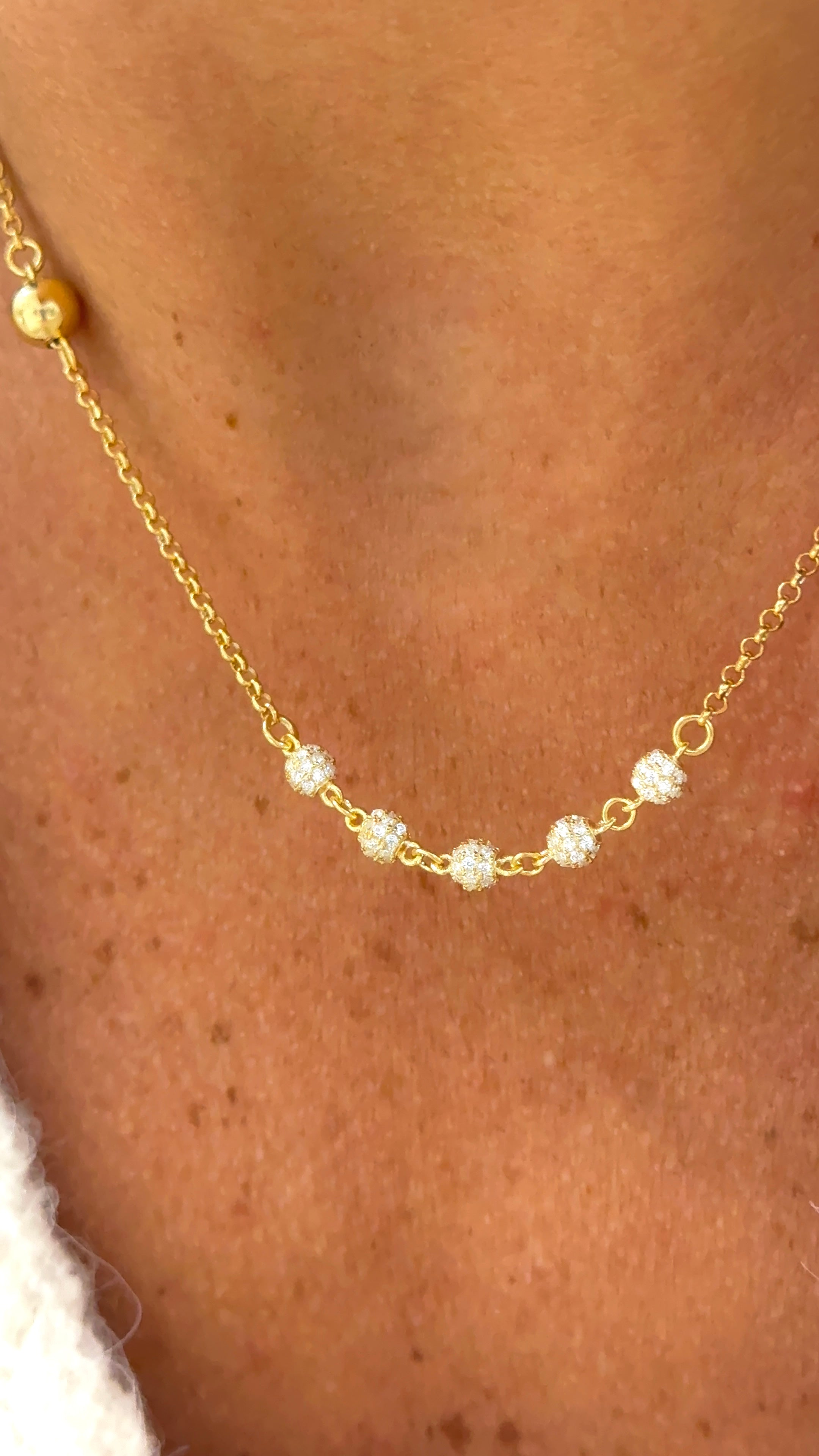 Collana Palline diamantate