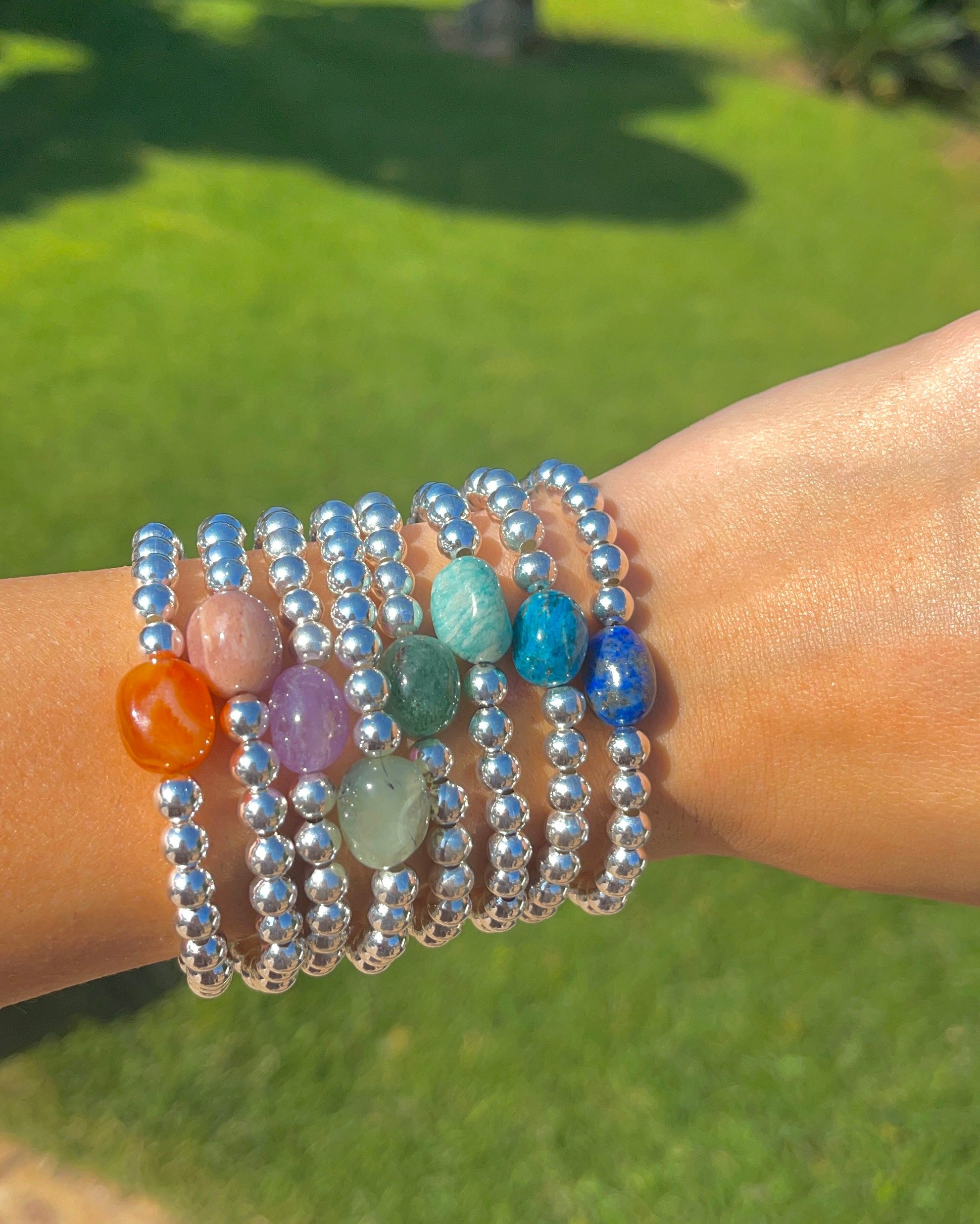 Bracciale Sfere e pietra naturale