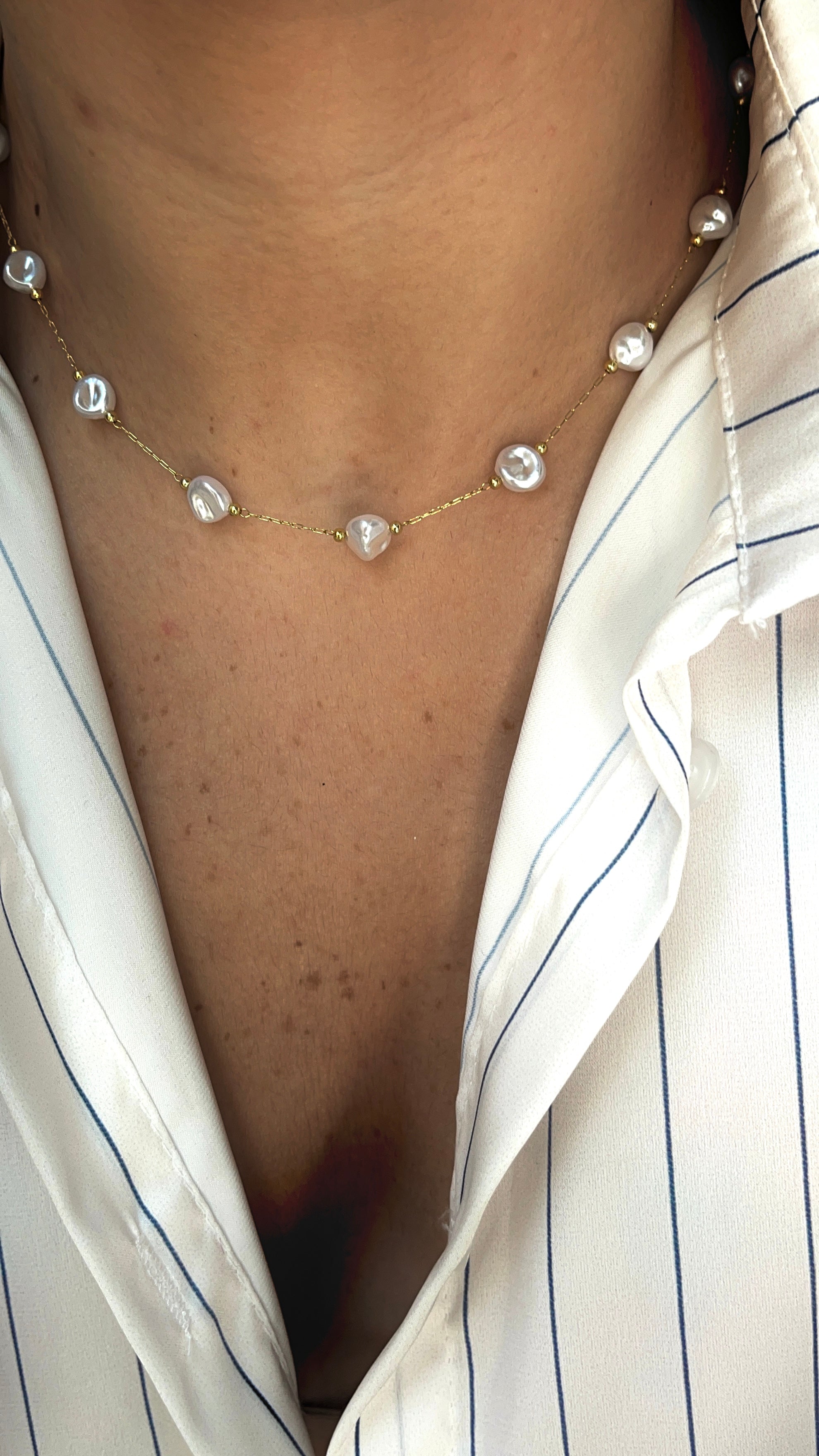 Collana perla white