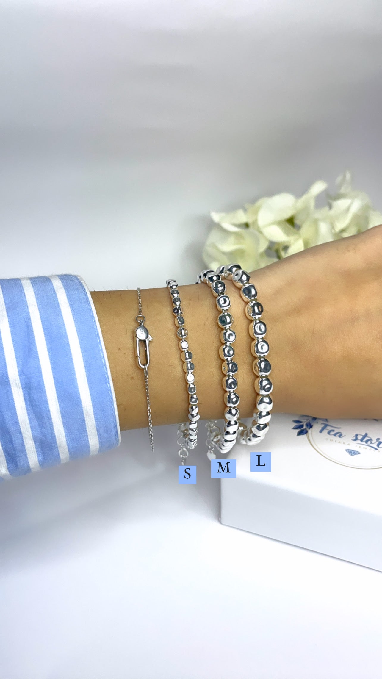 4mm-14mm Perline Braccialetti In Argento Sterling 925 Catena - Foto 13