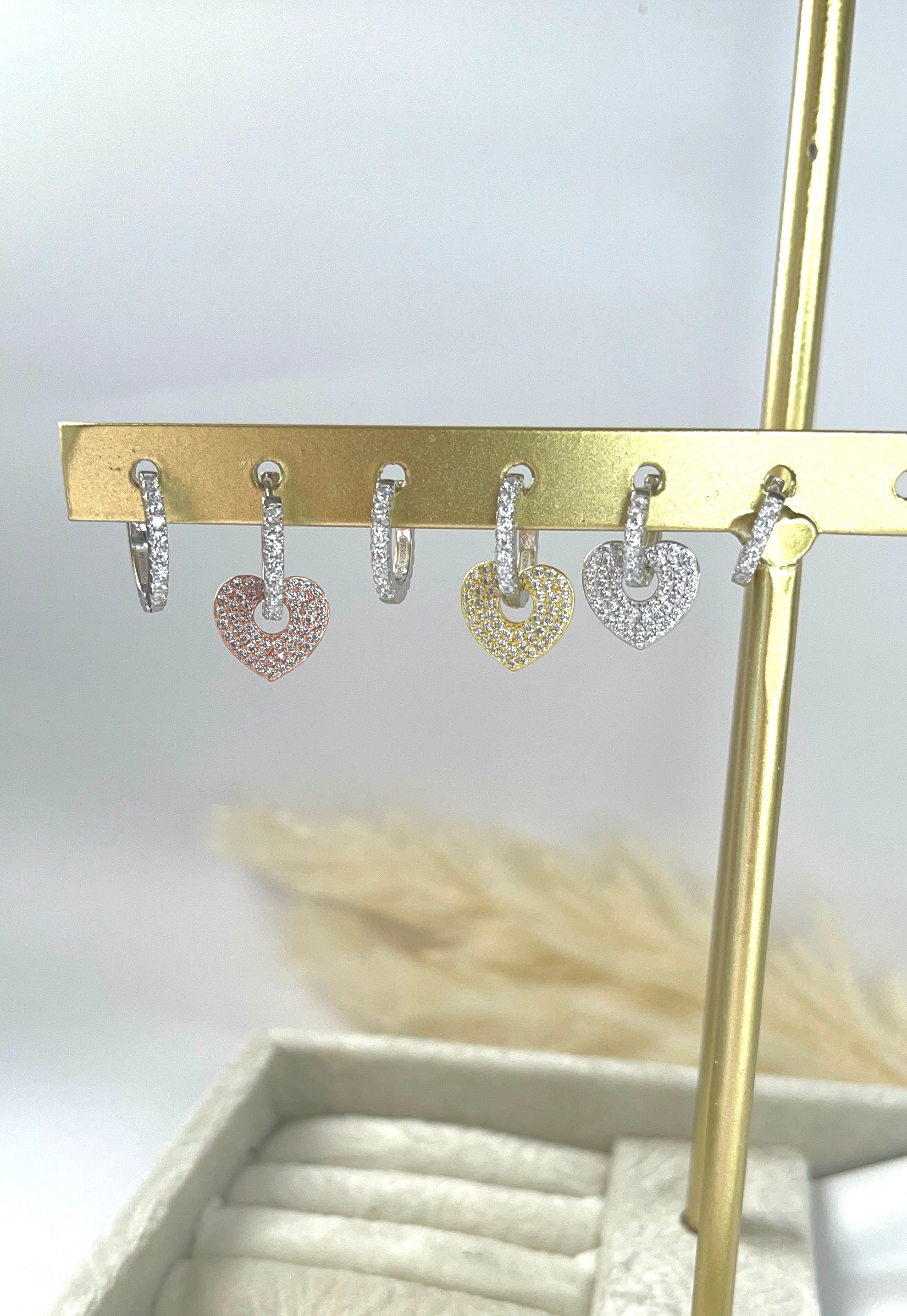 Minihoops diamantati tre dimensioni in argento 925