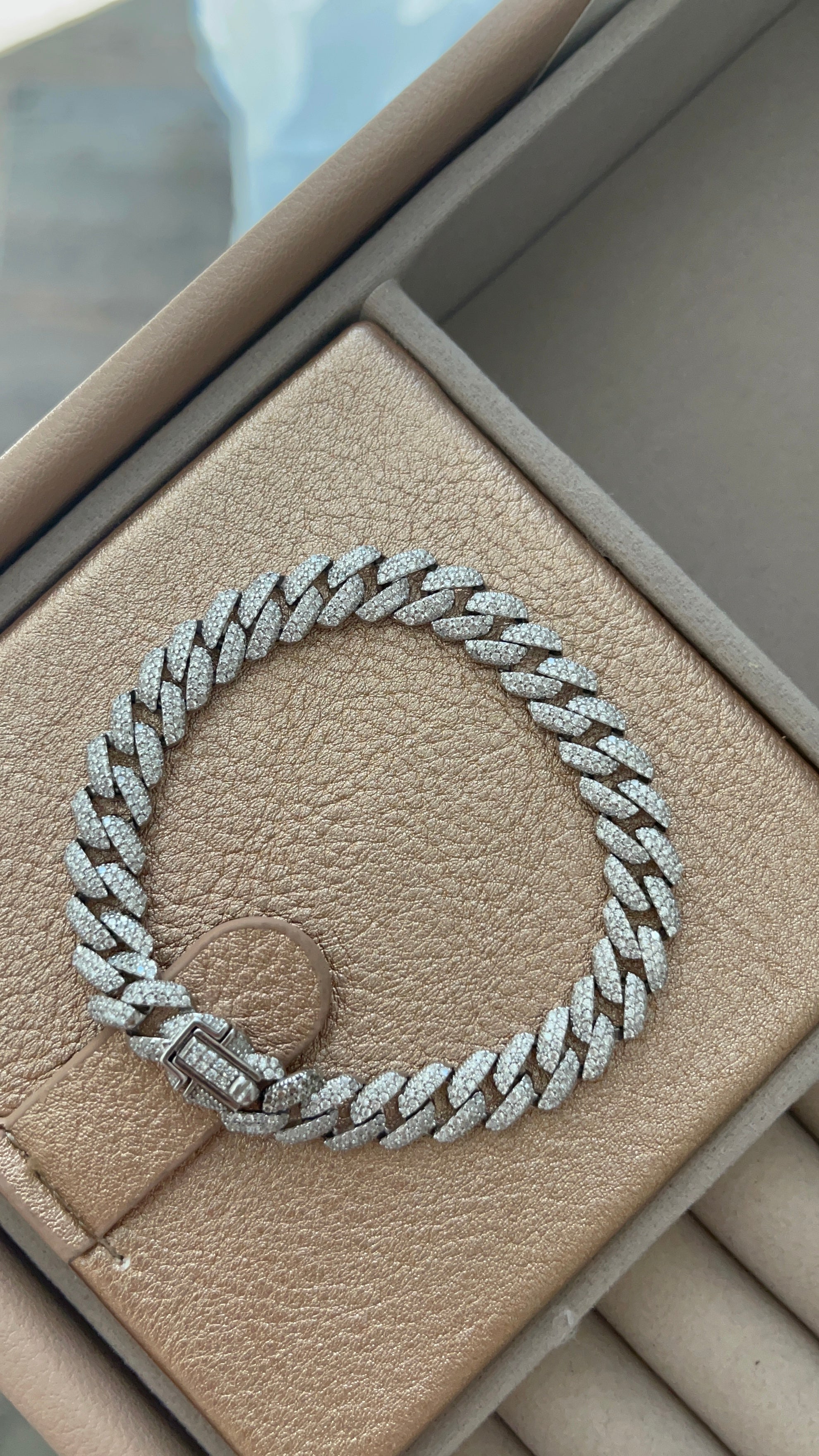 bracciale grumetta in argento e zirconi