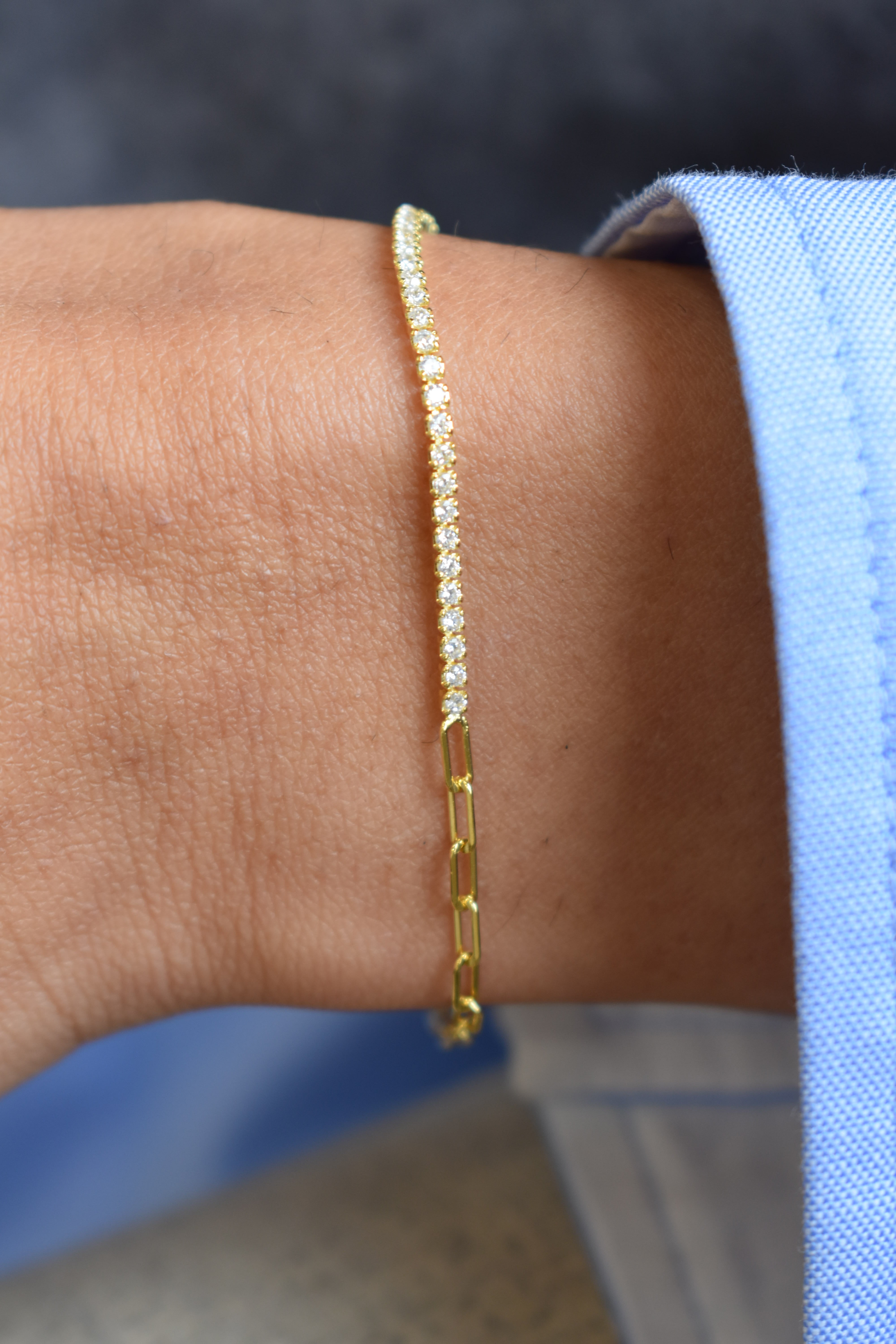 Bracciale tennis con catena