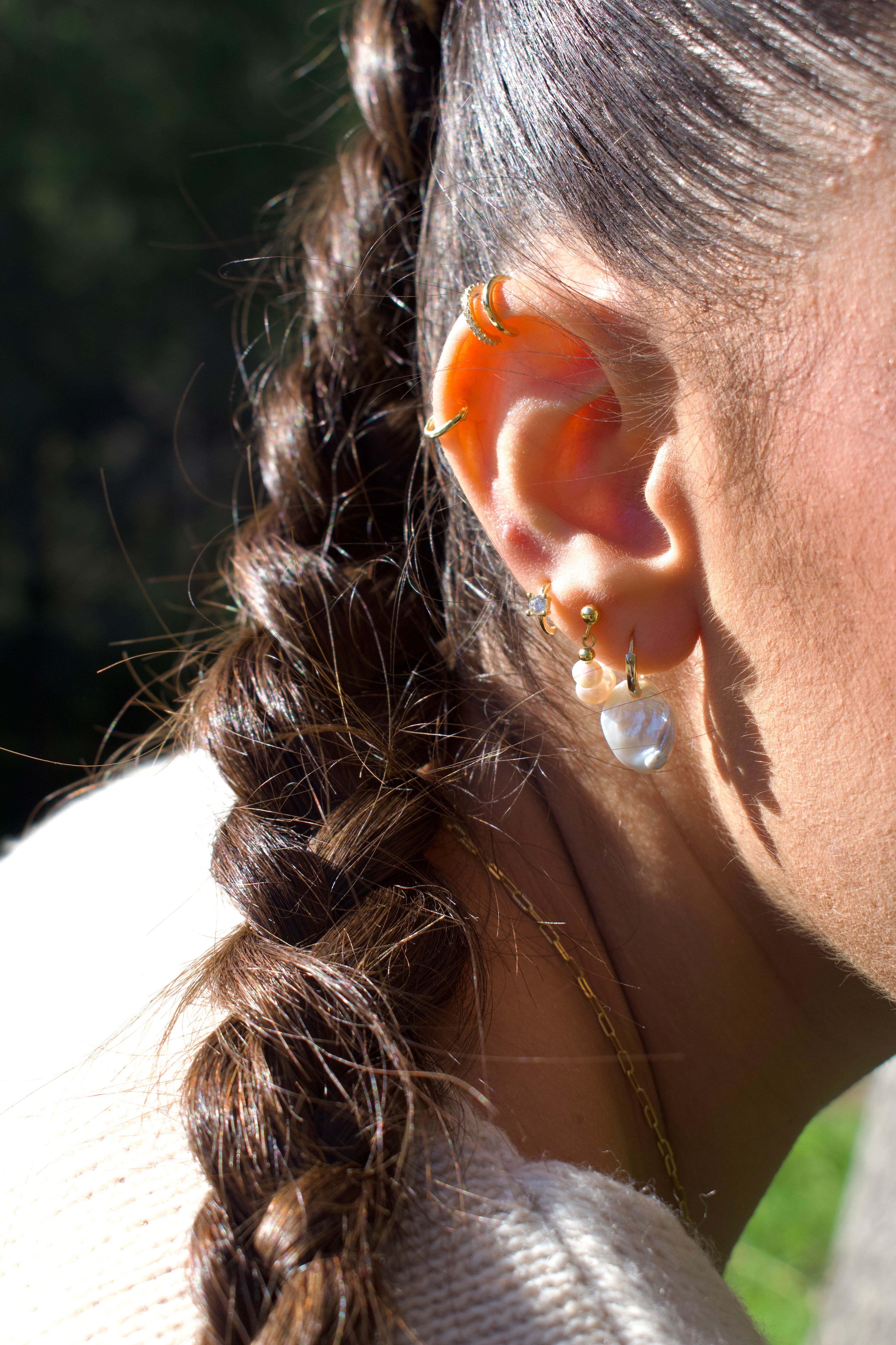 earcuff doppio arco con strass