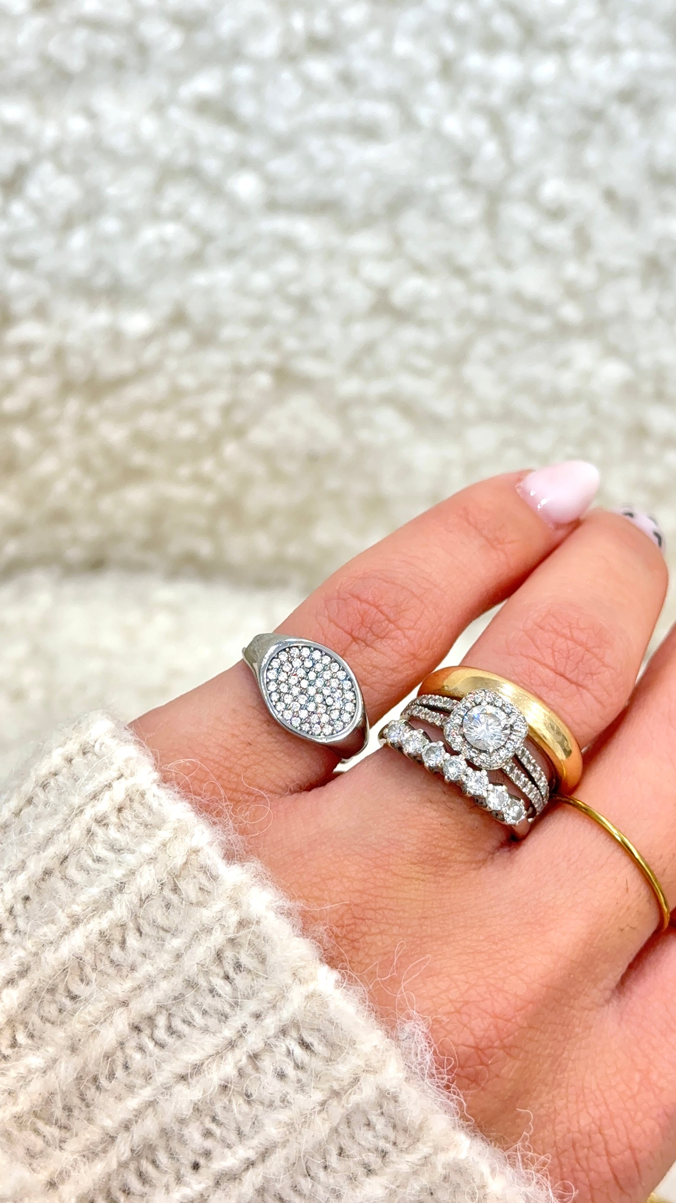 Anello ovale strass