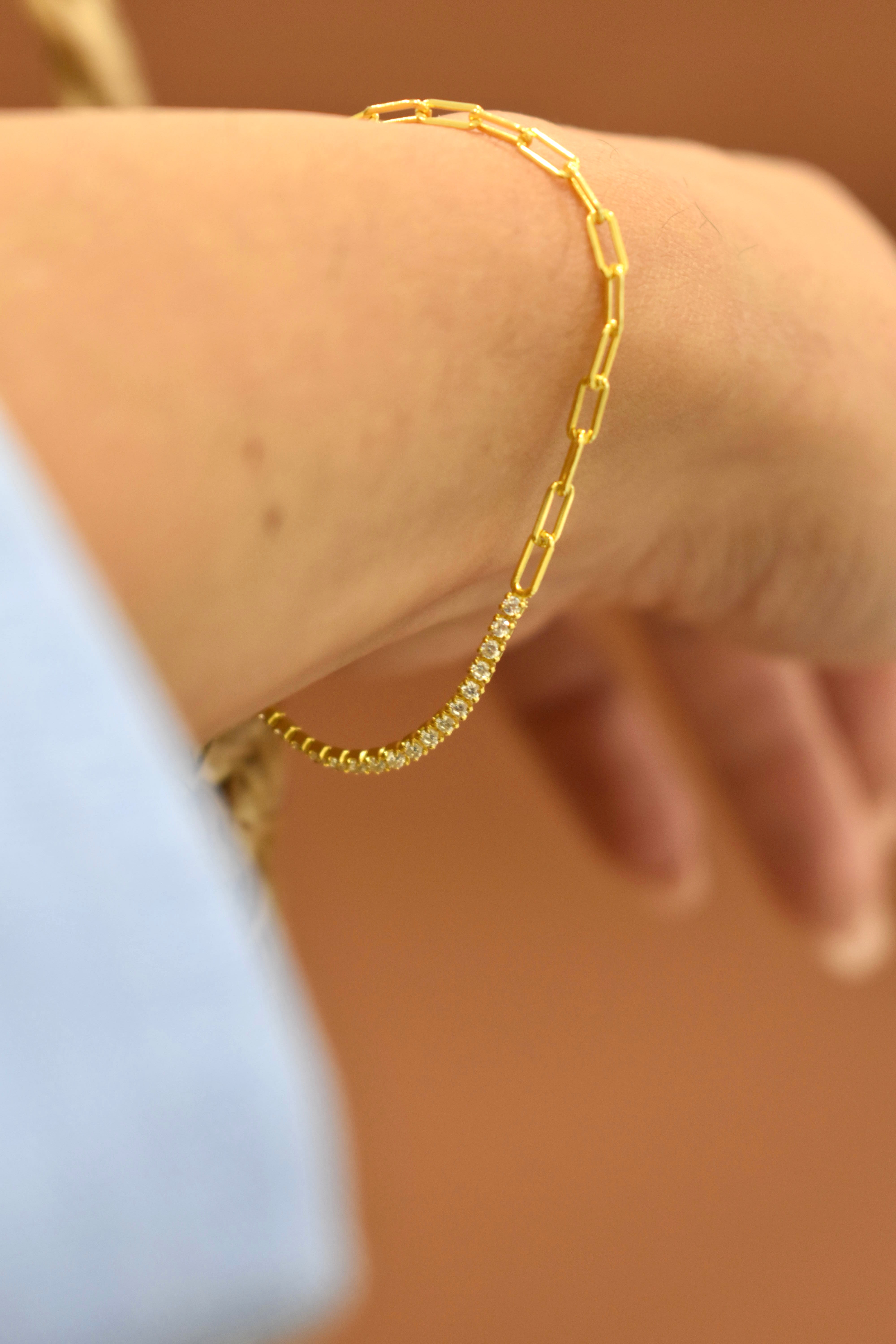 Bracciale tennis con catena