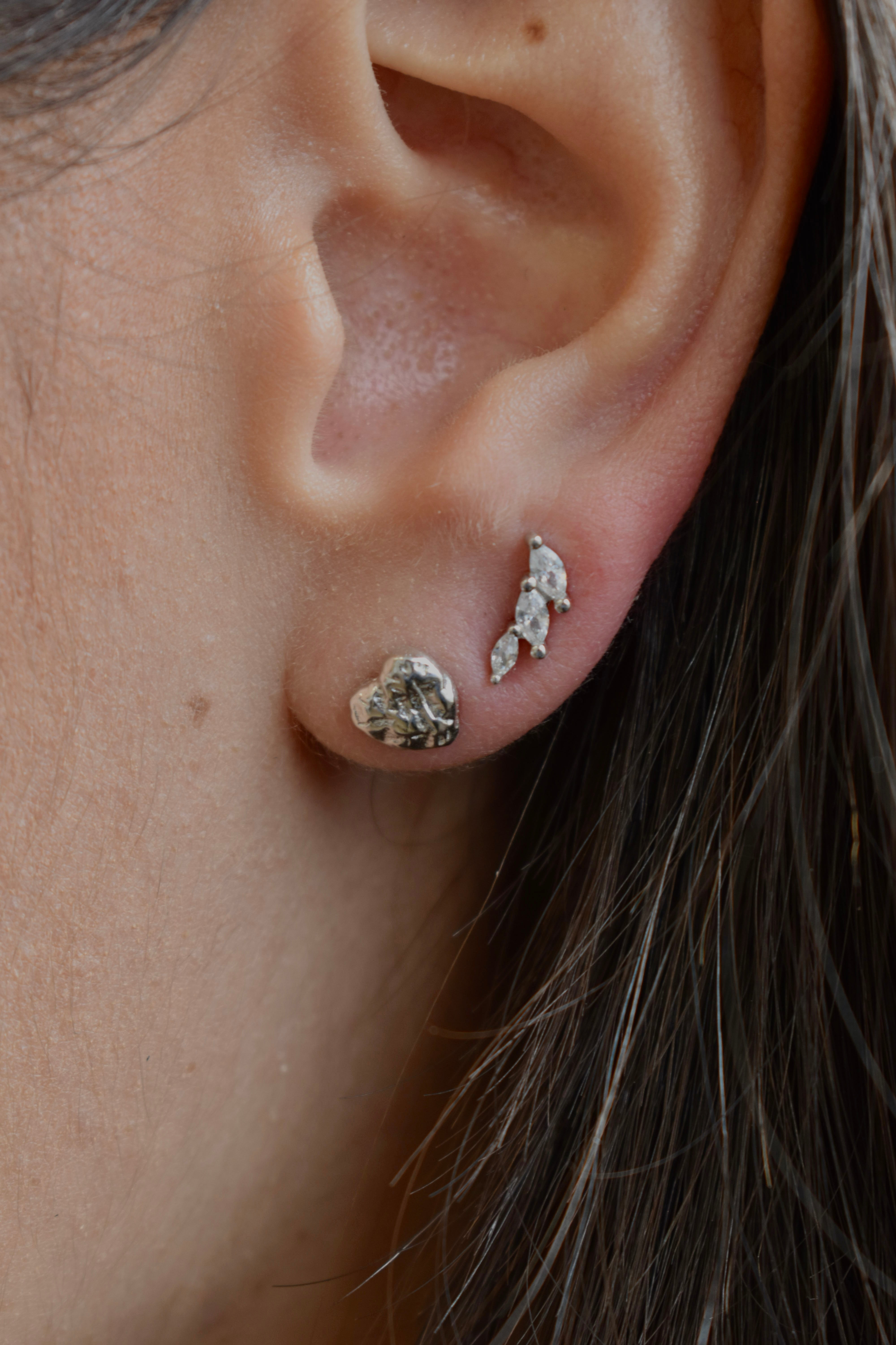 orecchini cuore martellato