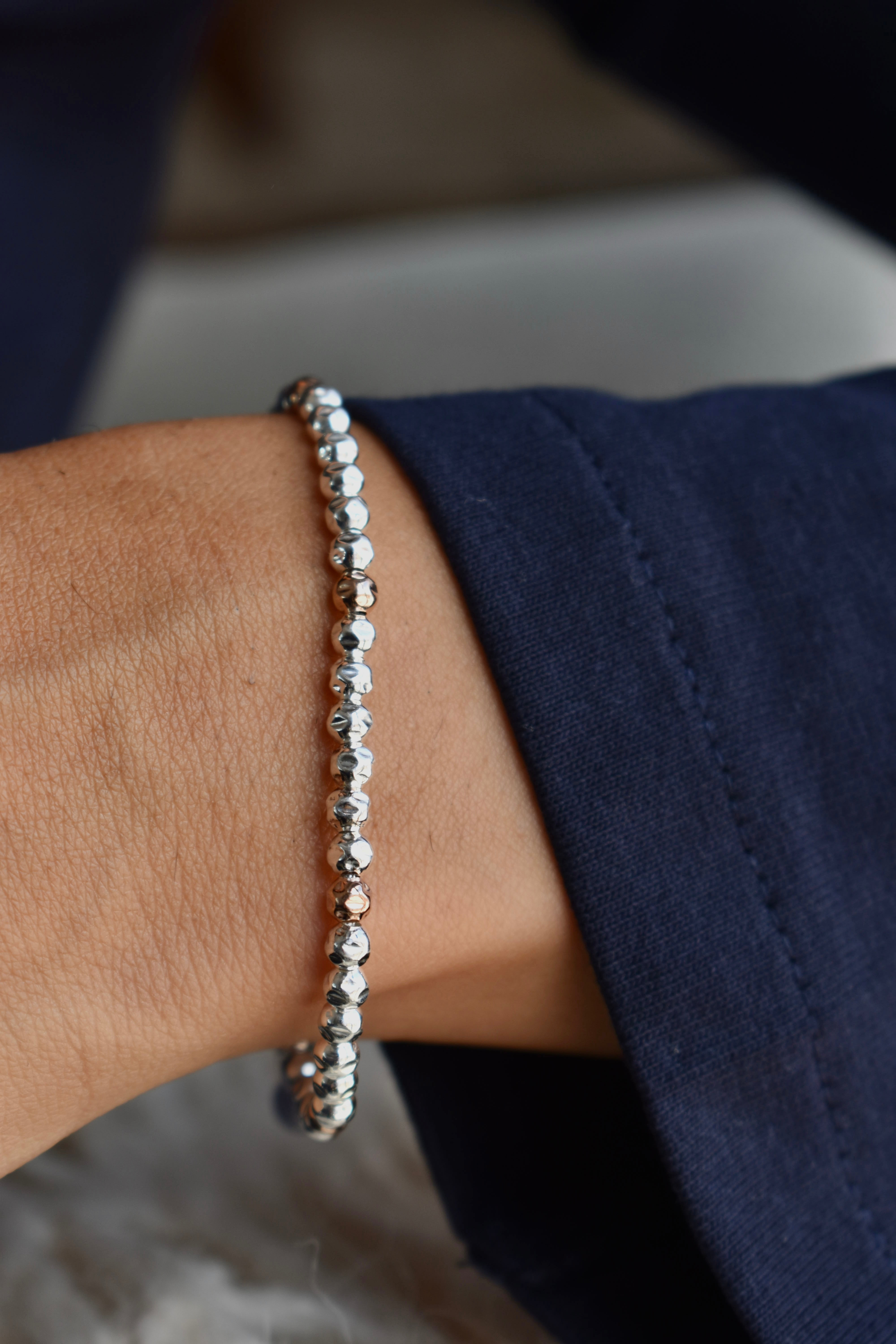 Bracciale sfere Martellate rosa gold