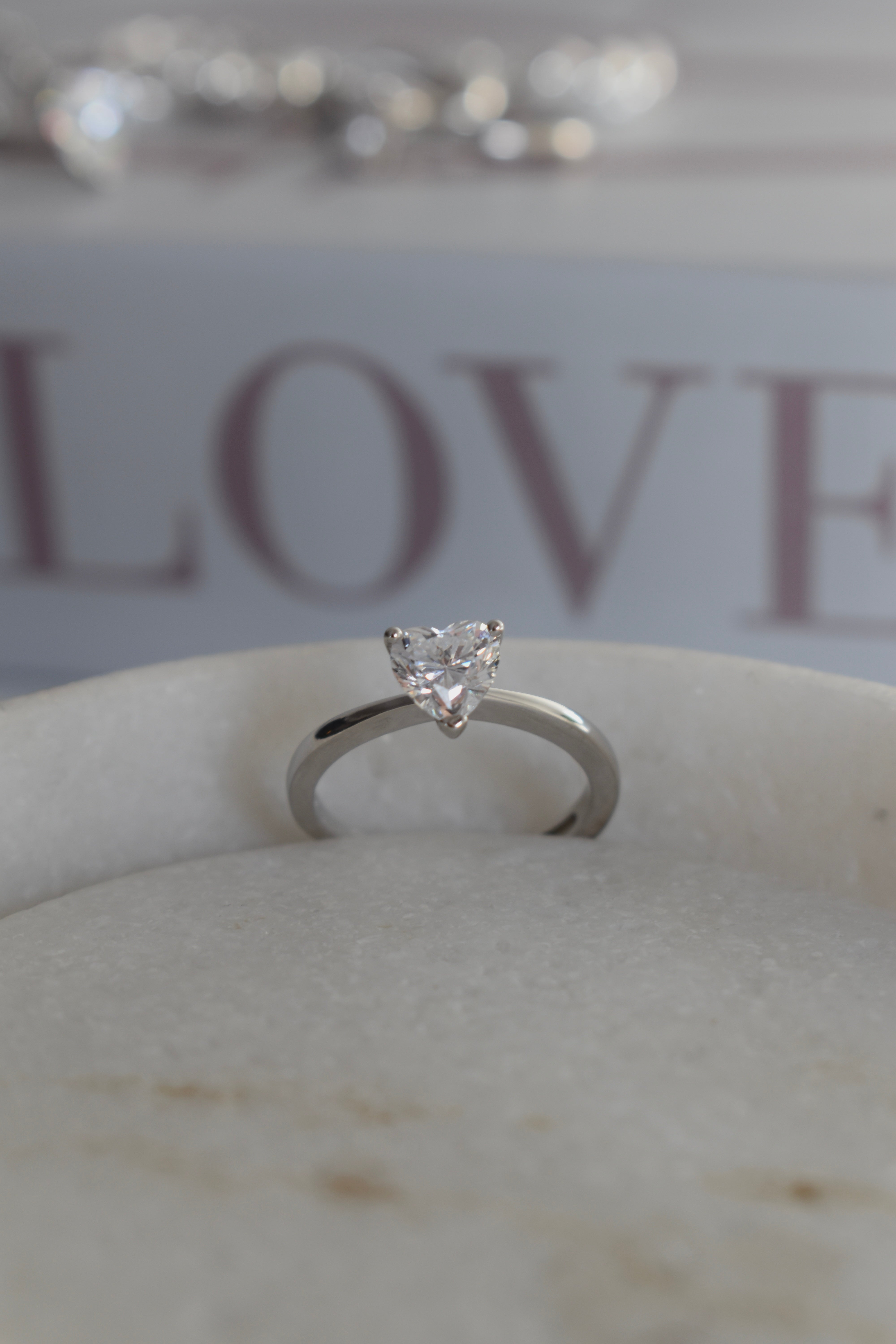 Anello solitario cuore mini