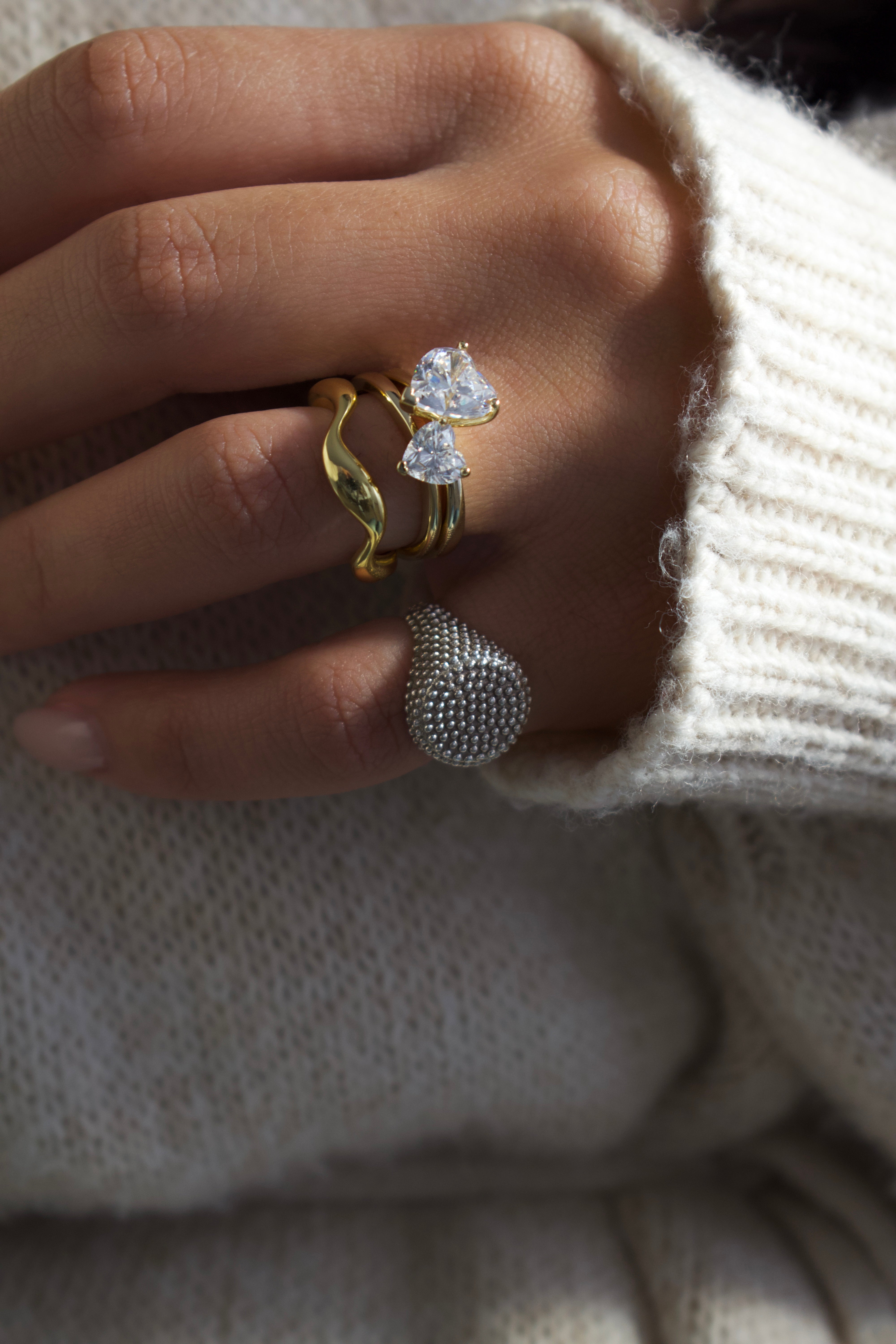 Anello solitario cuore big