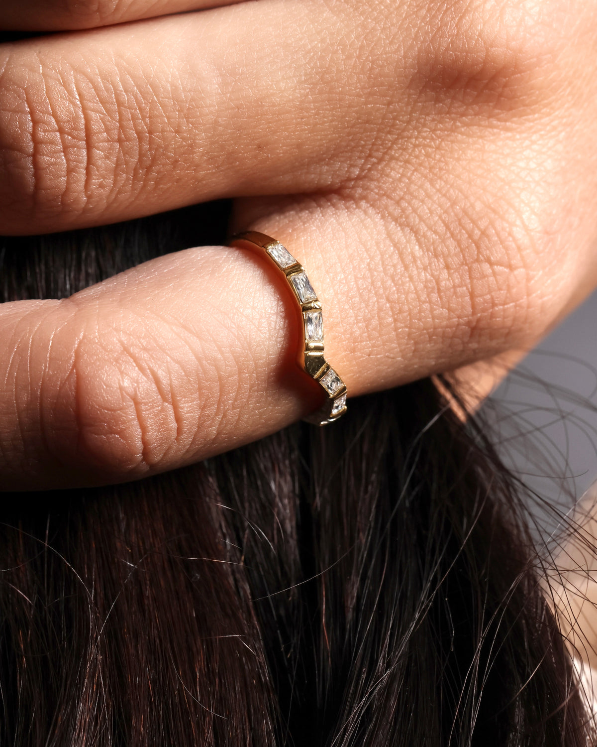 Anello Wave Baguette