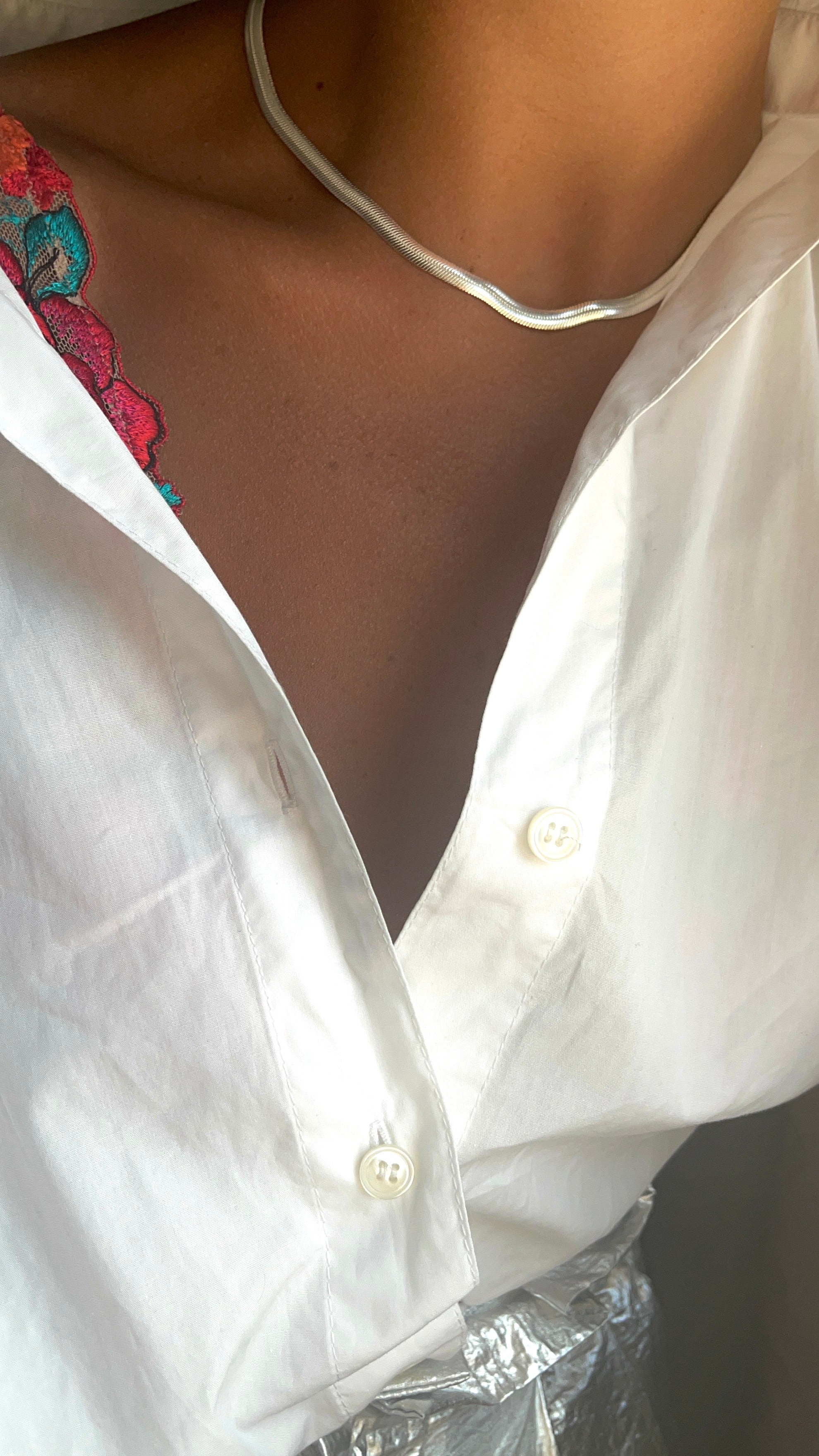 Collana snake bombata in argento 925