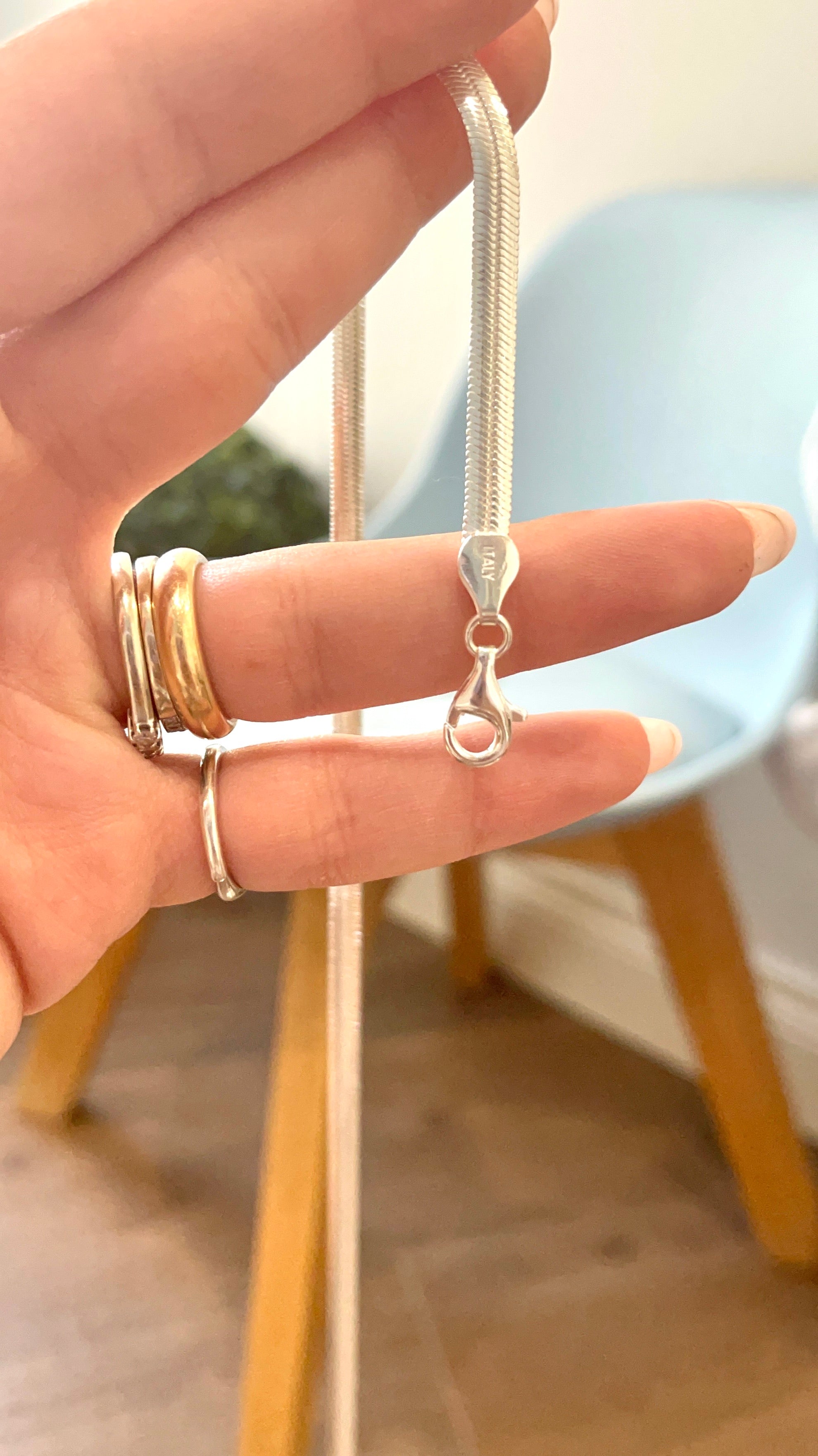 Collana snake bombata in argento 925