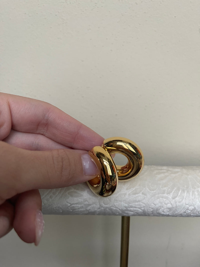 Orecchini Orovi a cerchio in oro Giallo lucido, Vero Oro 9KT 375